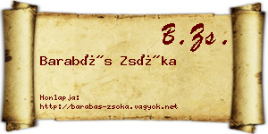 Barabás Zsóka névjegykártya